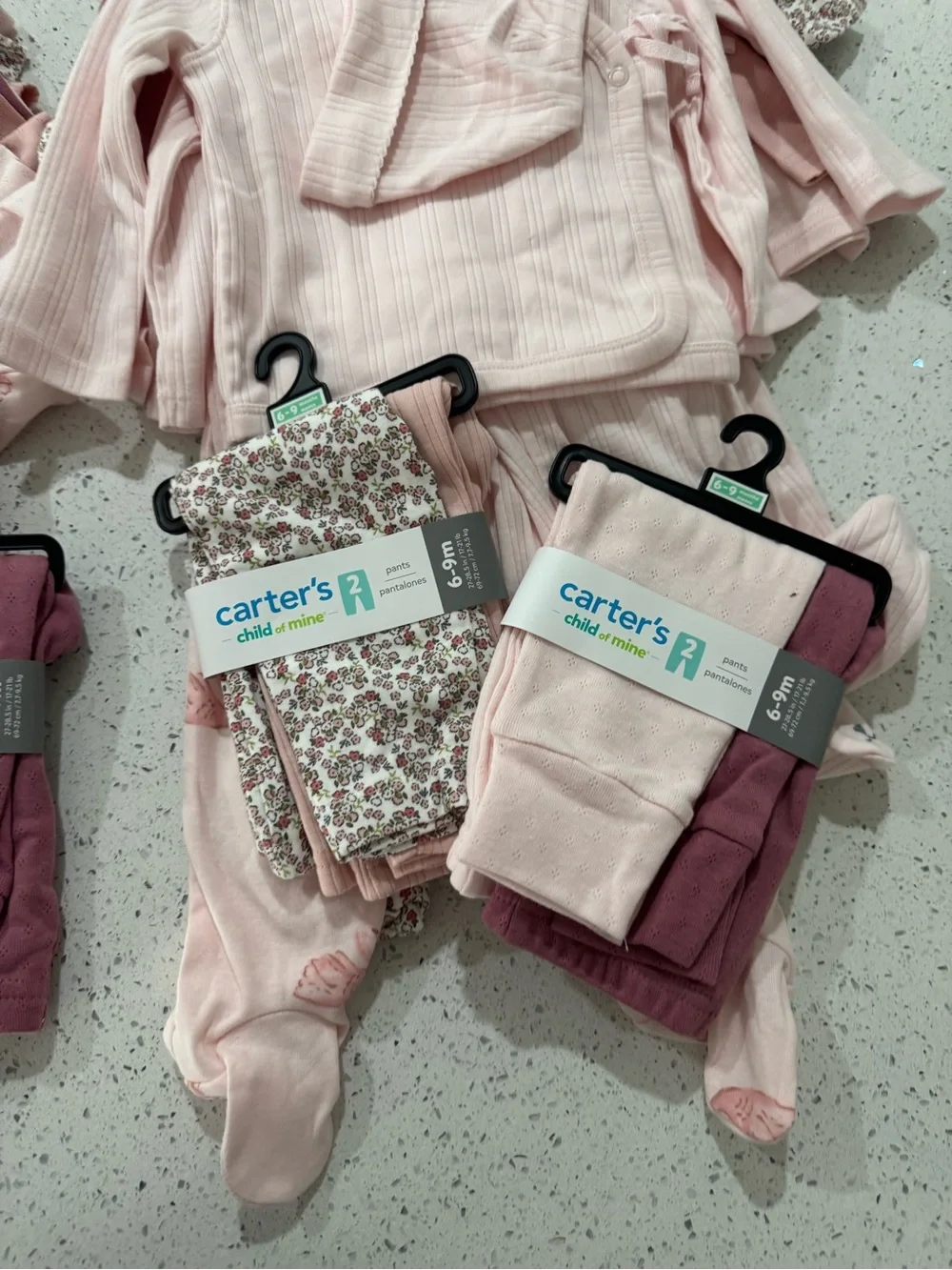 30 pieces Carter's Pink Baby Girls Sleepwear, Onesi and Legging Set